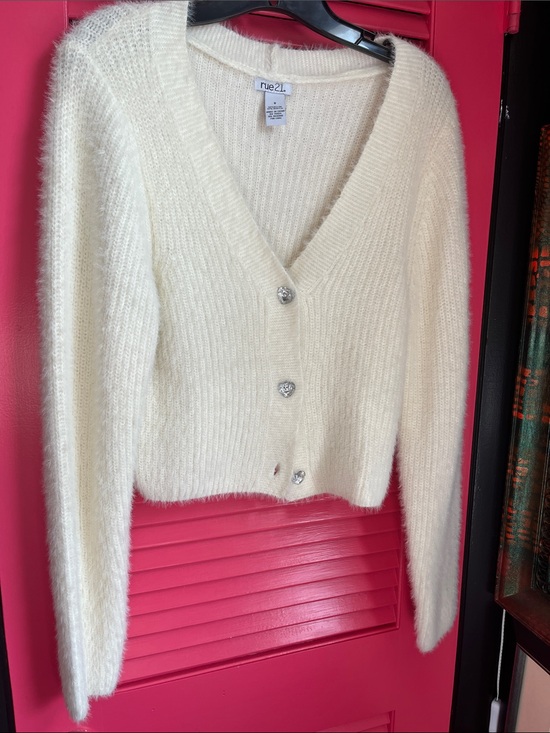 Rue21 Tops - Super soft cardigan sweater with crystal heart shaped buttons
